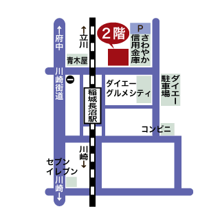 1000円カット髪屋への地図
