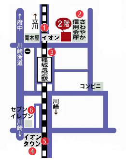 1000円カット髪屋への地図